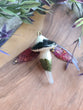 Fairy Wing Black and White Cap Mushroom Pendant with Lemurian Quartz