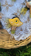 Fairy Wing Yellow Mushroom Pendant with Clear Quartz