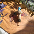 Fairy Wing Beach Blue Cap Mushroom Pendant with Lemurian Quartz