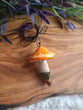 Orange Mushroom Pendant with Citrine