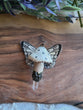Butterfly Clay Mushroom Pendant with Clear Quartz -Dark Royalty Fairy
