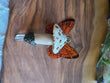 Butterfly Clay Mushroom Pendant with Clear Quartz -Sun Fire Fairy