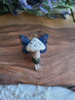 Butterfly Clay Mushroom Pendant with Clear Quartz -Blue Moon Fairy