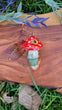 Fairy Wing Red with White Spots Cap Mushroom Pendant with Citrine